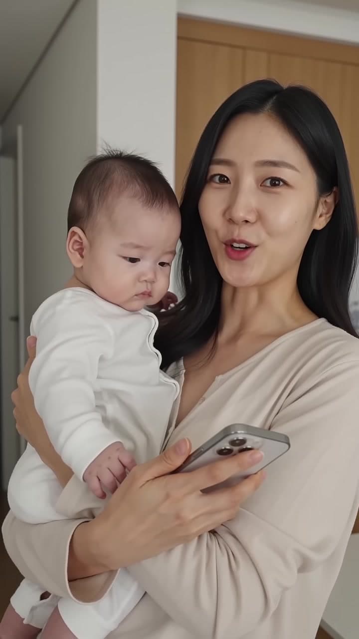 아기 수유와 기저귀, 수면 기록을 가족과 공유하는 또먹어 앱의 세로형 홍보 영상.