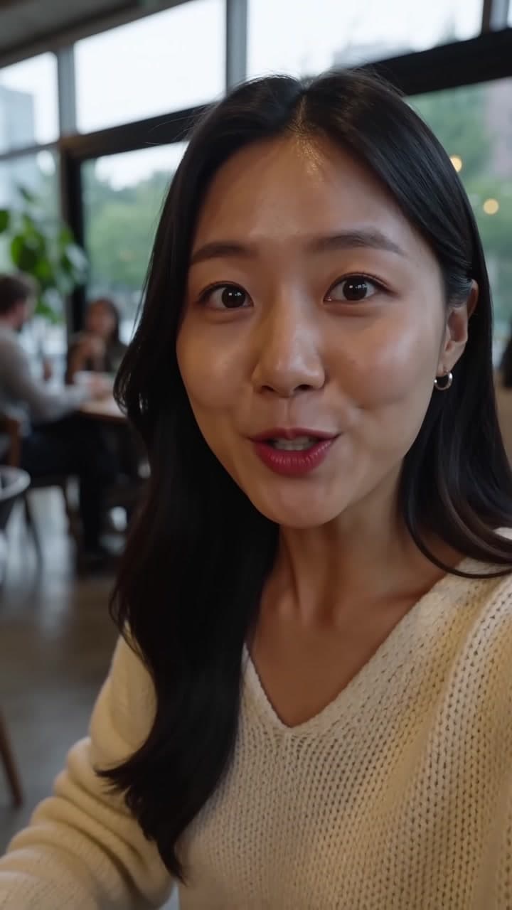 한국인이 MeetOnce에서 외국인과 문화교류를 시작하는 세로형 홍보 영상. — scene 1