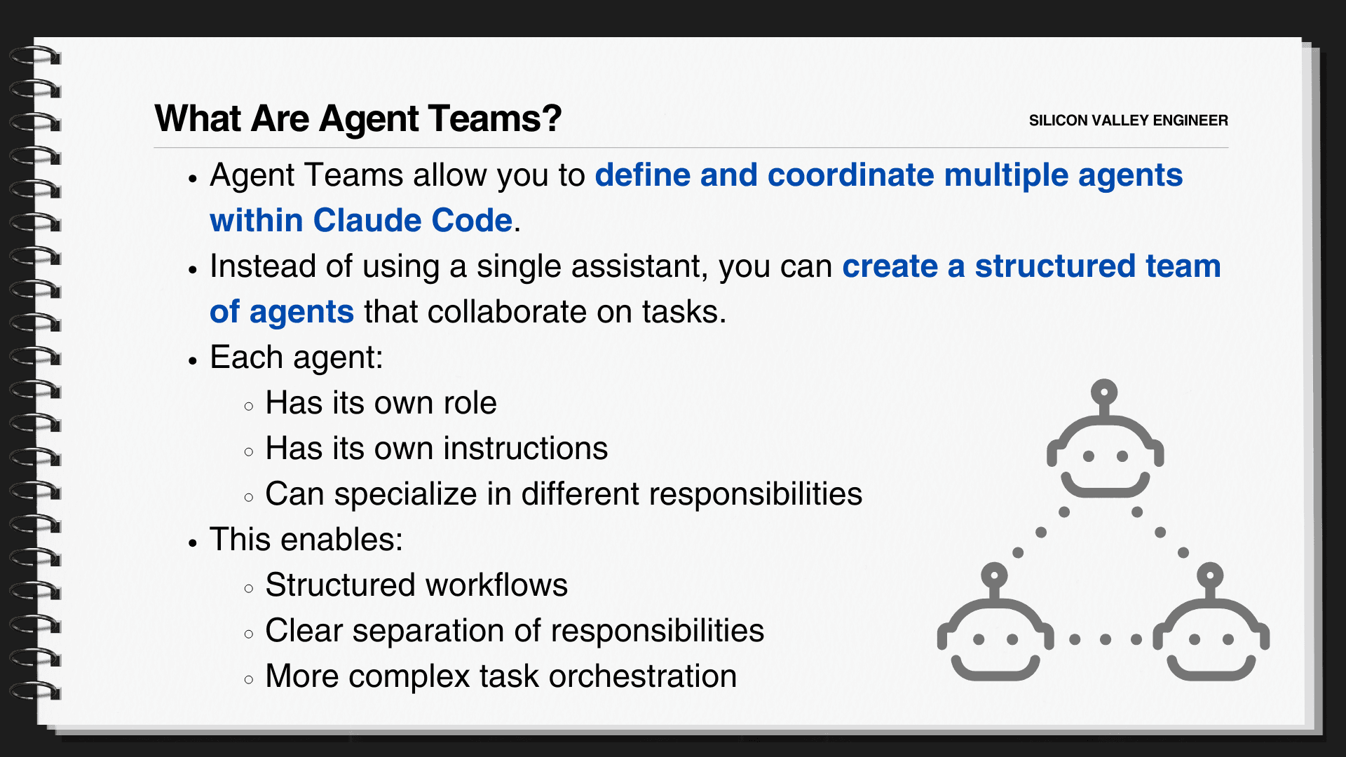 Agent Teams 개념을 설명하는 강의 슬라이드