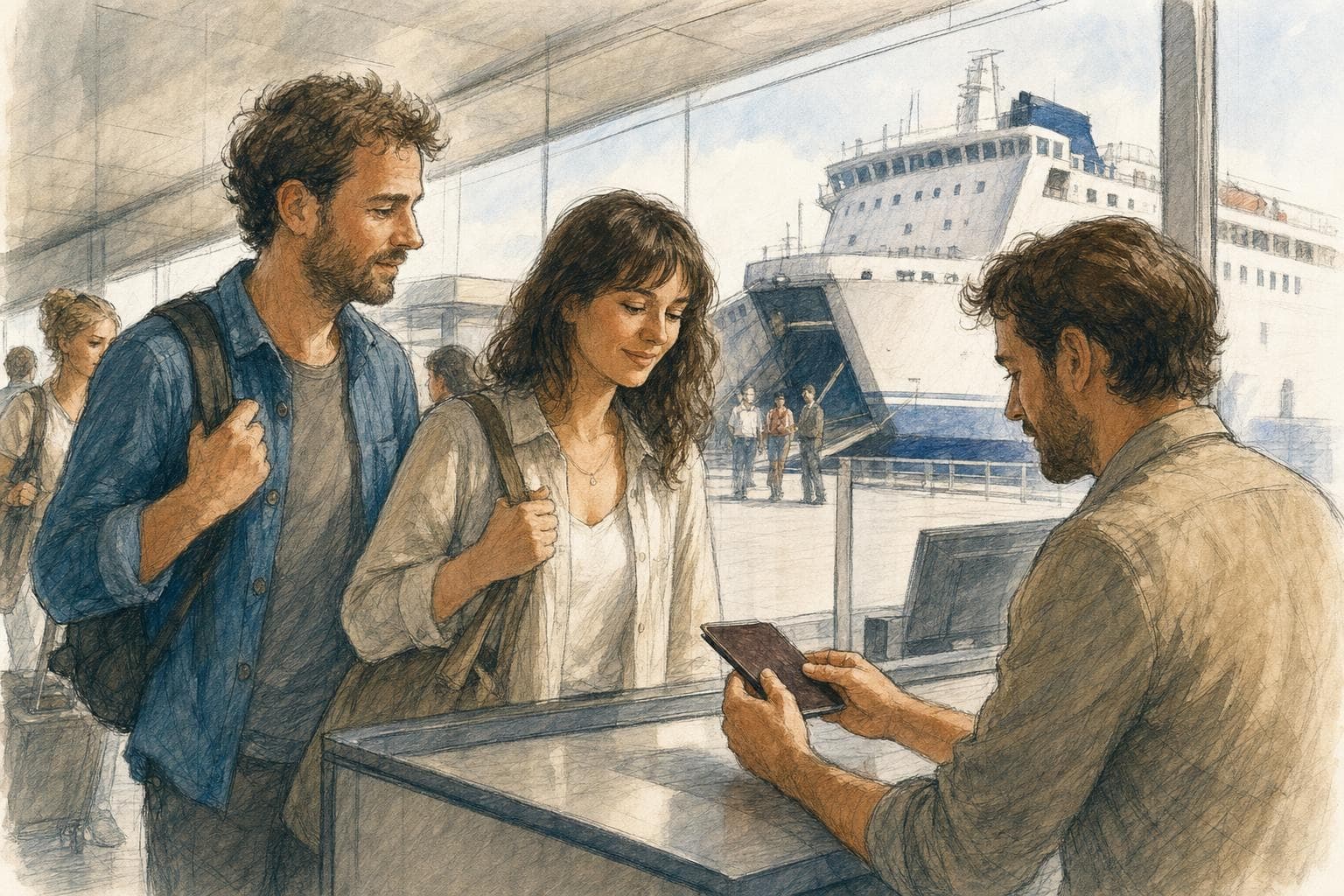 Ilustración editorial semirrealista en 2D, tinta y lápiz de color que resume el tema del artículo (2)