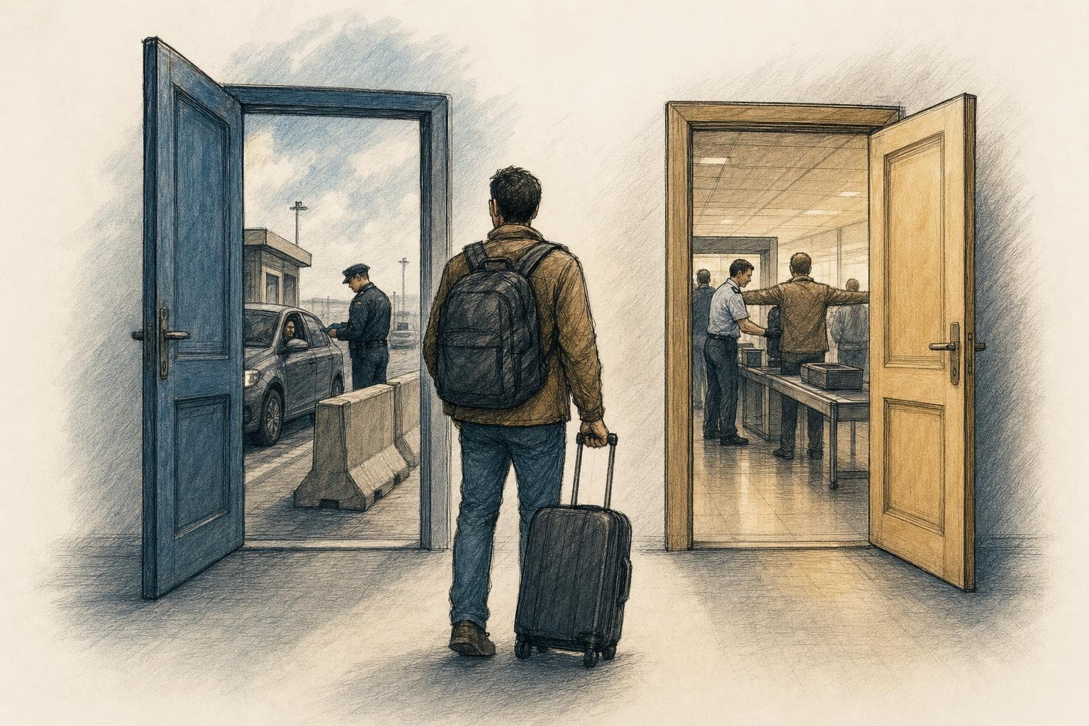 Ilustración editorial semirrealista en 2D, tinta y lápiz de color que resume el tema del artículo (3)