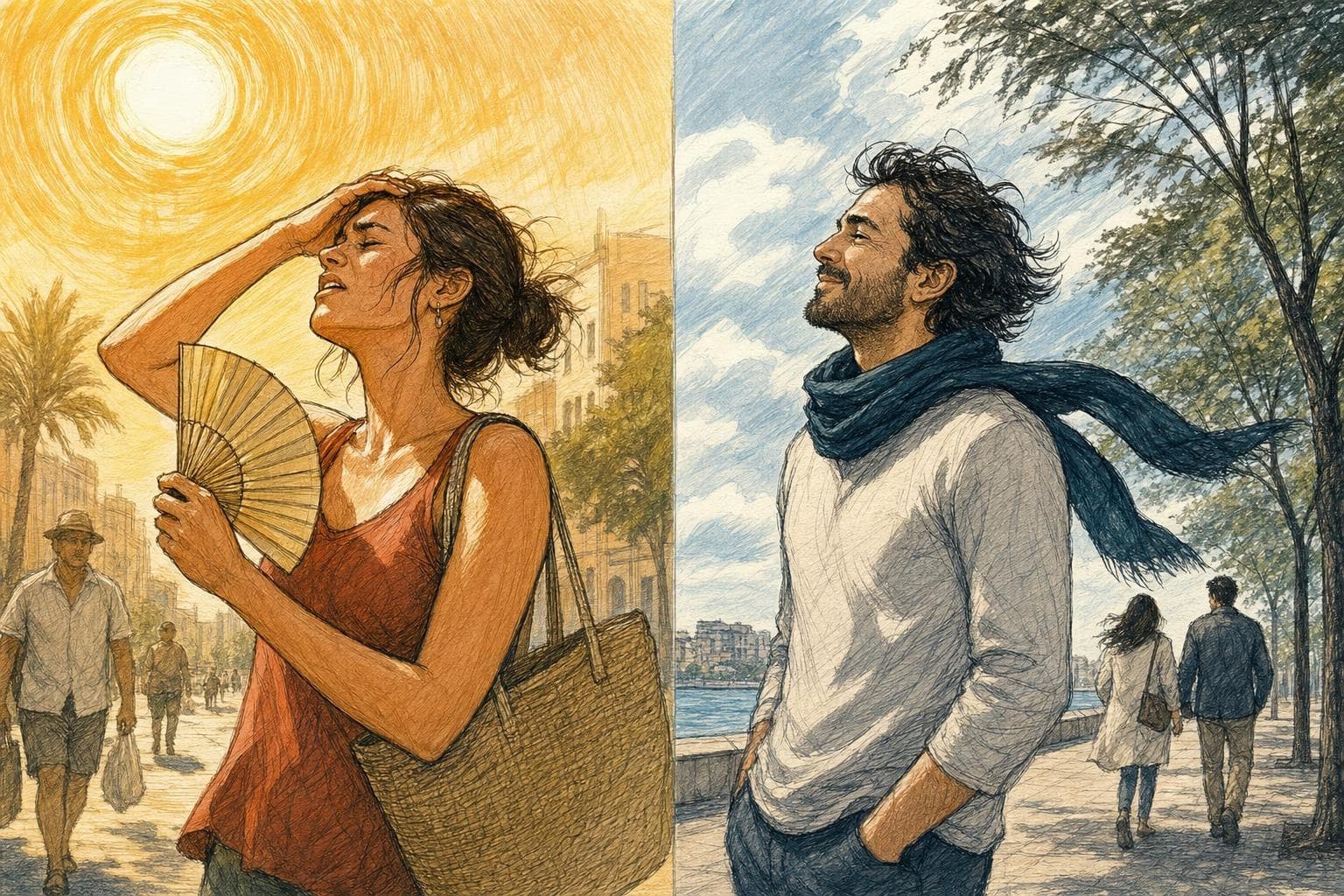 Ilustración editorial semirrealista en 2D, tinta y lápiz de color que resume el tema del artículo (2)