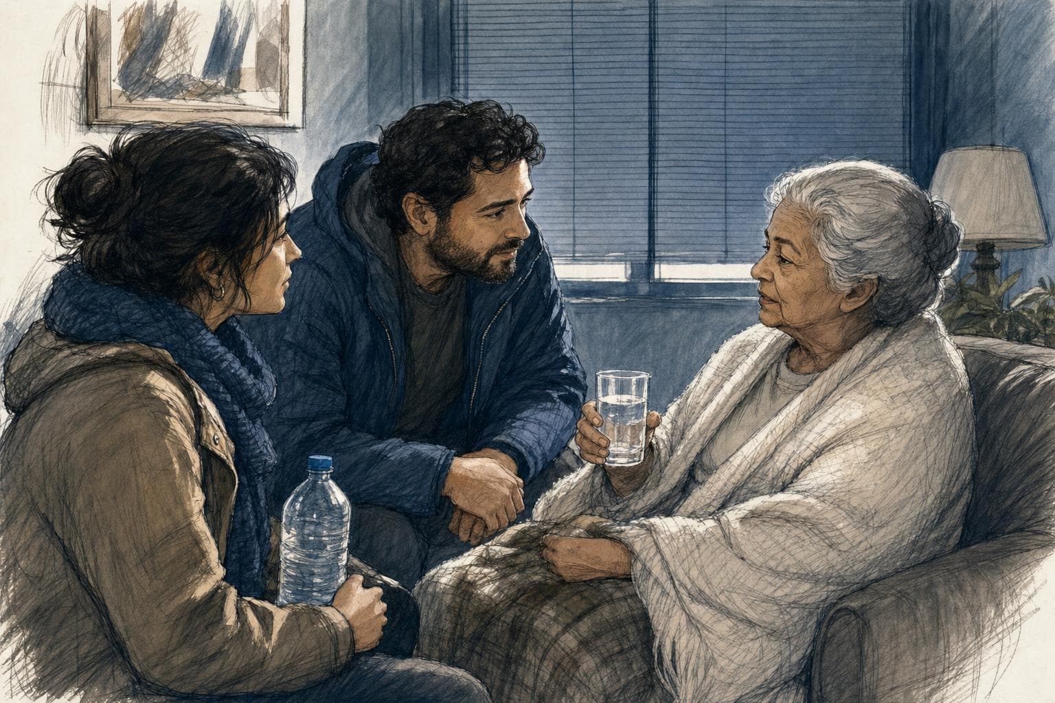 Ilustración editorial semirrealista en 2D, tinta y lápiz de color que resume el tema del artículo (3)