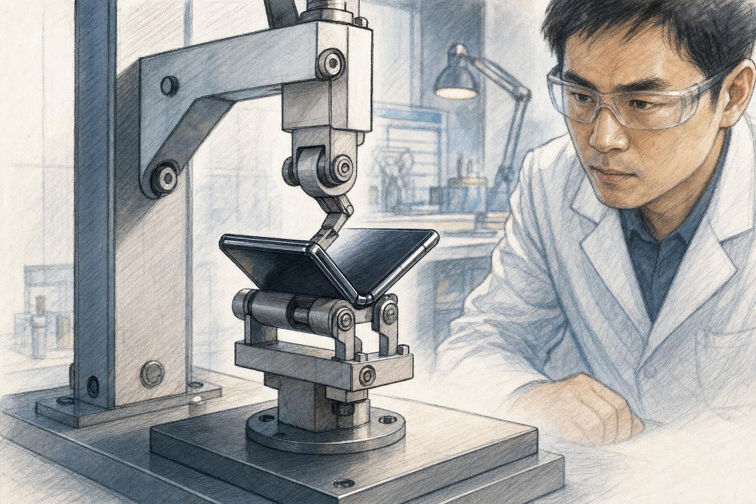 기사의 핵심 쟁점을 상징적으로 정리한 반사실적 2D 잉크·색연필 편집 일러스트레이션 (4)