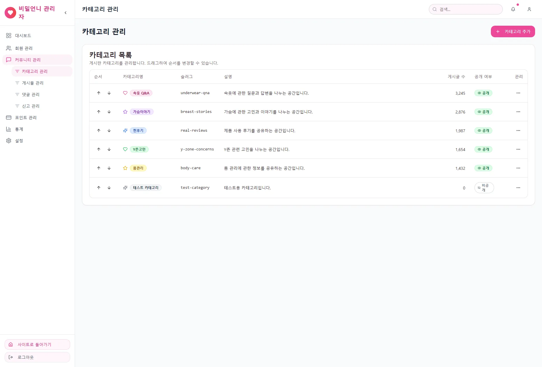 비밀언니 · 익명 커뮤니티 제작 화면 12